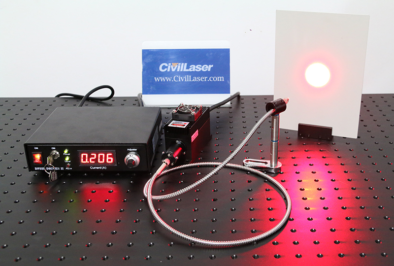 635nm 800mW 1000mW Láser de fibra acopladaLáser semiconductor Rojo Laser Beam